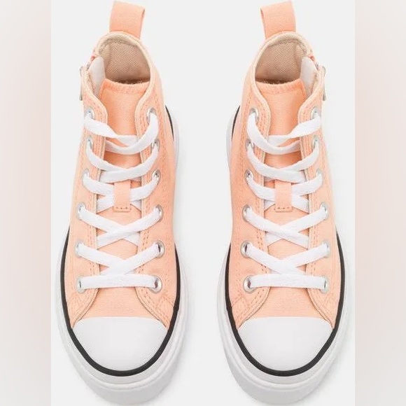 Converse Shoes - Converse | Women’s Peach All Star Lift Platform Side Zip Hi-Top Sneakers Sz 5.5